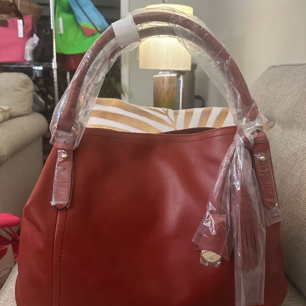 Red Leather Tassel Shoulder Bag - Women - Picture 14 of 16